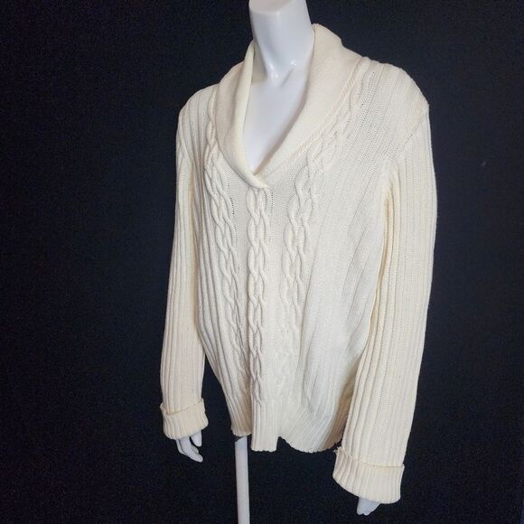Faded Glory Cream Cableknit Sweater (XXL) - Picture 1 of 5